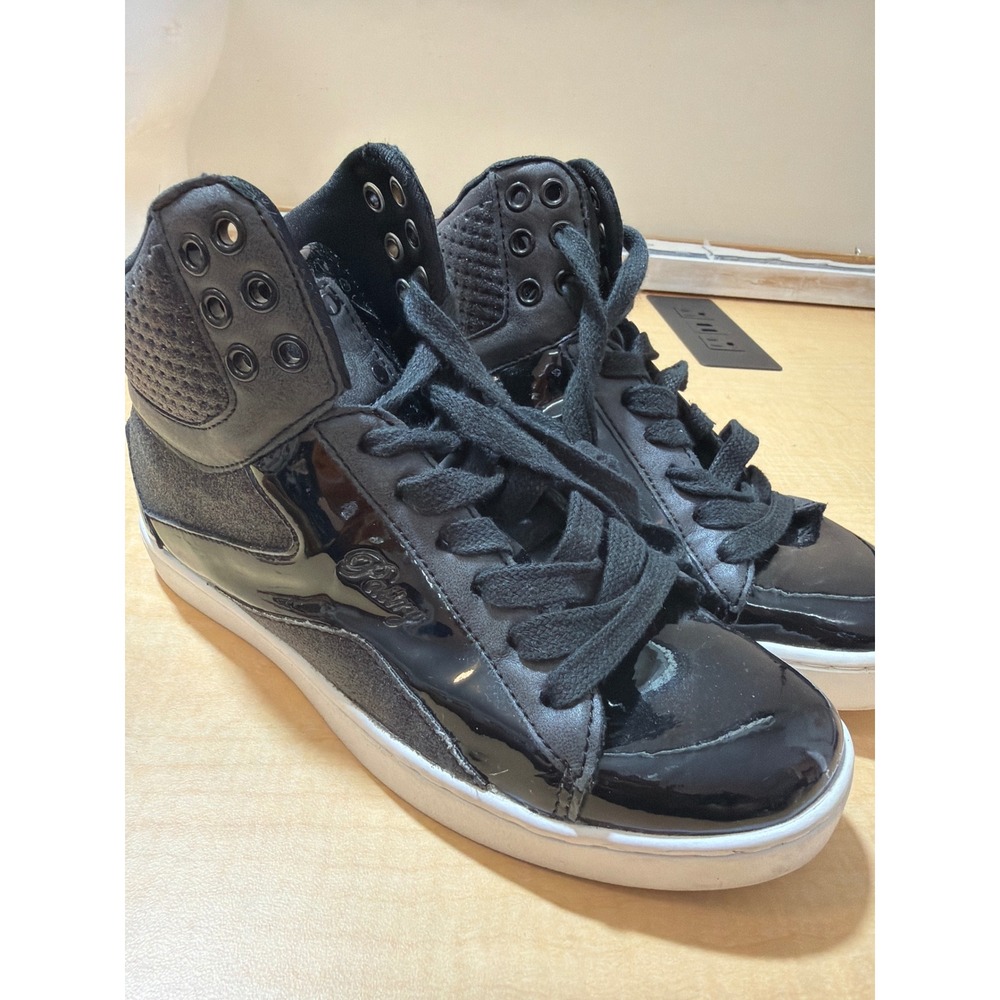 Pastry Glam Pie Black Patent Glitter High Top Dance Sneakers Womens 6.5 PA151000